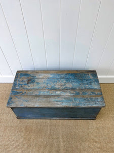 A Blue English Pine Blanket Box or Small Low Coffee Table