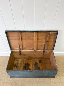 A Blue English Pine Blanket Box or Small Low Coffee Table