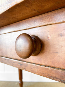 Antique English Country Pine Console Table or Desk c1890