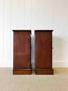 A Charming Pair of English Mahogany Nightstands