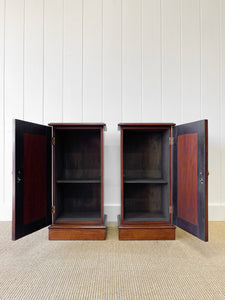 A Charming Pair of English Mahogany Nightstands