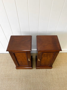 A Charming Pair of English Mahogany Nightstands