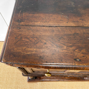 An Antique English 6.5 ft George III English Country Oak Hall Table or Sideboard