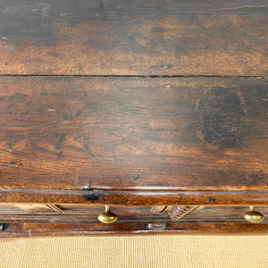 An Antique English 6.5 ft George III English Country Oak Hall Table or Sideboard