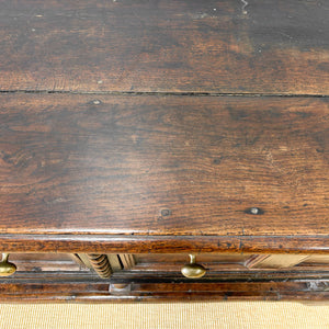 An Antique English 6.5 ft George III English Country Oak Hall Table or Sideboard