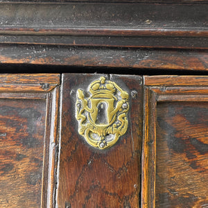 An Antique English 6.5 ft George III English Country Oak Hall Table or Sideboard