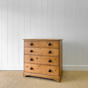 An Antique 19th Century Pine Chest of Drawers Dresser