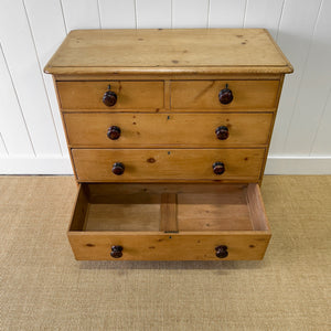 An Antique 19th Century Pine Chest of Drawers Dresser