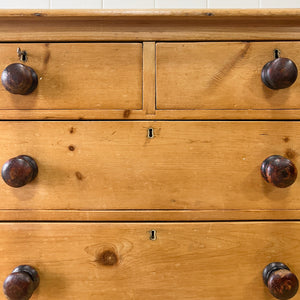 An Antique 19th Century Pine Chest of Drawers Dresser