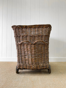 A Large Antique English Mill Basket Cart