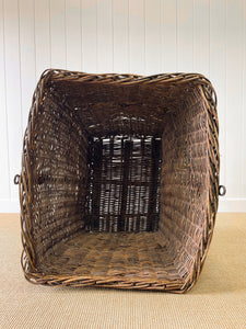 A Large Antique English Mill Basket Cart