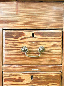 Antique English Pine Pedestal Desk c1890