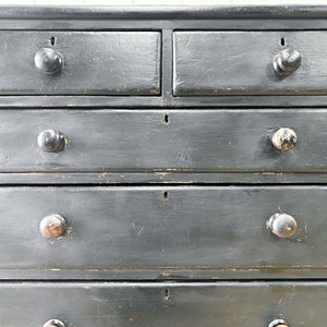 An Ebonized Antique English Chest of Drawers/Dresser