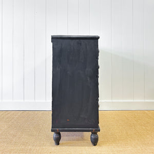 An Ebonized Antique English Chest of Drawers/Dresser