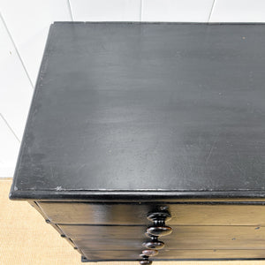 An Ebonized Antique English Chest of Drawers/Dresser