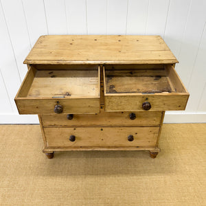 A Good 19th Century English Pine Chest of Drawers/Dresser with Tulip Feet