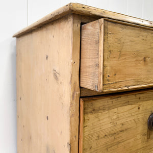 A Good 19th Century English Pine Chest of Drawers/Dresser with Tulip Feet