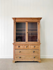 A 19th Century English Pine Bookcase Cabinet or Hutch