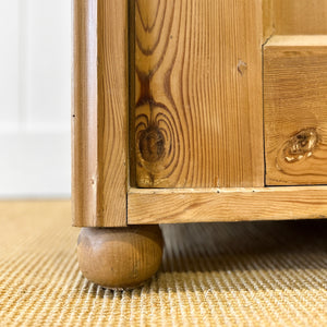 A Pine Wardrobe or Linen Press c1890