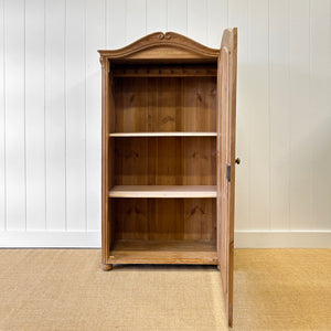 A Pine Wardrobe or Linen Press c1890