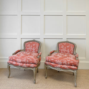 A Lovely Pair of 18th Century Style French Armchairs