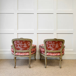 A Lovely Pair of 18th Century Style French Armchairs