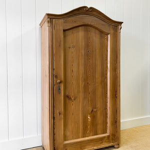 A Pine Wardrobe or Linen Press c1890