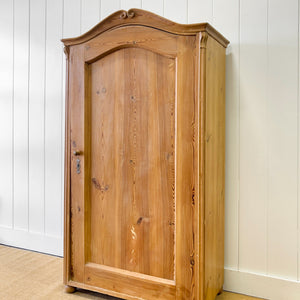 A Pine Wardrobe or Linen Press c1890