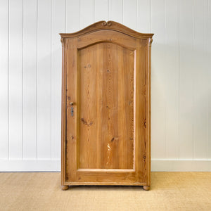 A Pine Wardrobe or Linen Press c1890