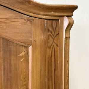 A Pine Wardrobe or Linen Press c1890