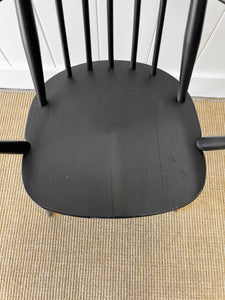 A Set of 4 Black Ercol Chairs