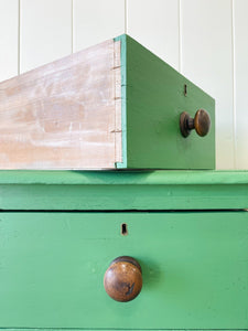 A Happy Green Pine Chest of Drawers Dresser c1890