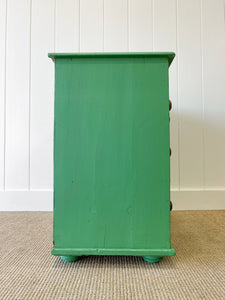 A Happy Green Pine Chest of Drawers Dresser c1890