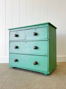 A Happy Green Pine Chest of Drawers Dresser c1890