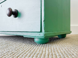 A Happy Green Pine Chest of Drawers Dresser c1890