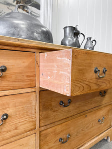 A 19th Century English Bank of Drawers Sideboard