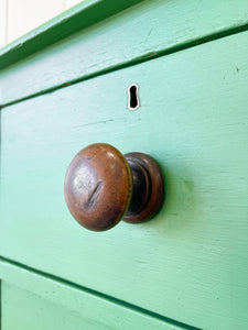 A Happy Green Pine Chest of Drawers Dresser c1890