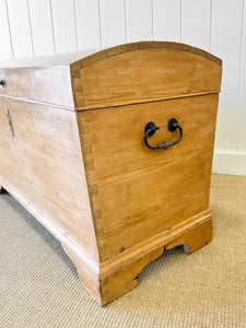 An English Pine Domed Top Blanket Box or Toy Box Early 19th Century