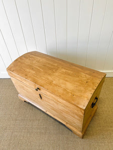 An English Pine Domed Top Blanket Box or Toy Box Early 19th Century