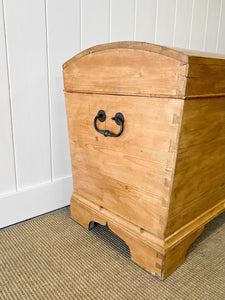 An English Pine Domed Top Blanket Box or Toy Box Early 19th Century