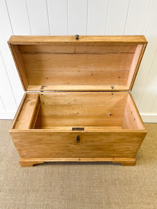 An English Pine Domed Top Blanket Box or Toy Box Early 19th Century