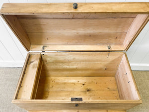 An English Pine Domed Top Blanket Box or Toy Box Early 19th Century