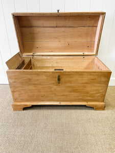 An English Pine Domed Top Blanket Box or Toy Box Early 19th Century