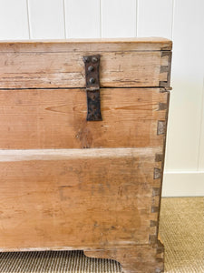 An English Pine Domed Top Blanket Box or Toy Box Early 19th Century