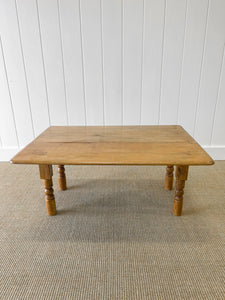 A Diminutive Antique English Country Pine Drop Leaf Coffee Table c1890