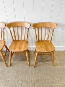 A Vintage Set of 4 Slat Back Chairs