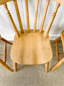 A Vintage Set of 4 Slat Back Chairs