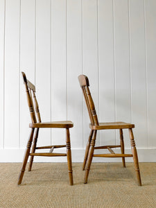 An Antique Set of 4 Early 19th Century Stick Back Chairs