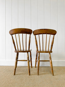 An Antique Set of 4 Early 19th Century Stick Back Chairs