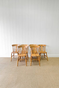 A Vintage Set of 6 Fiddleback Chairs